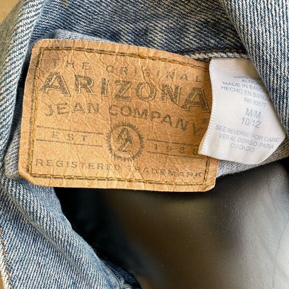 Vintage Arizona Jean Jacket Womens Medium Co Blue Jean Denim Trucker Stone Wash - Picture 6 of 6